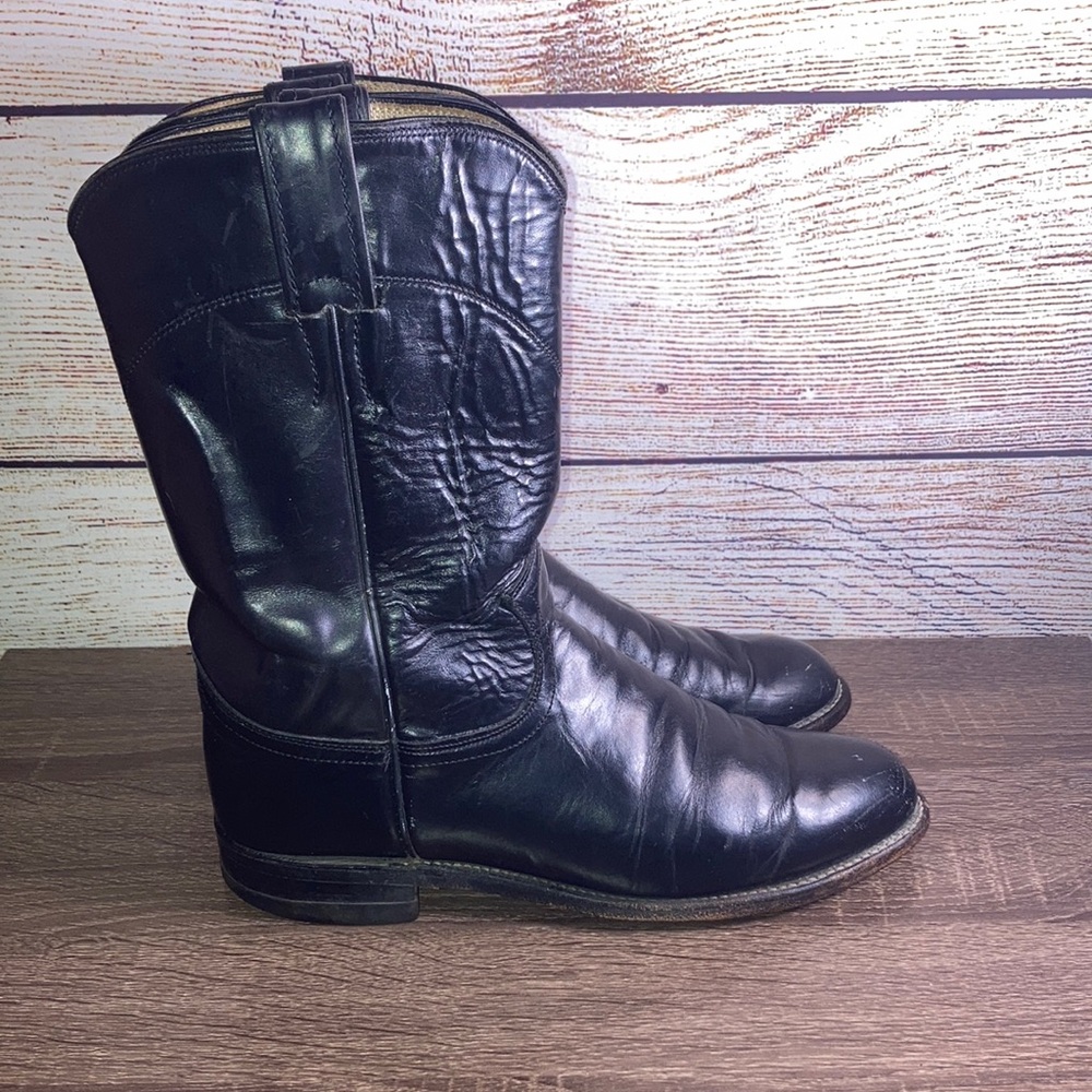 Womens Vintage Black Justin Boots Roper Size 6.5C (Wide)